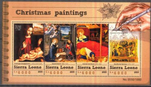 Poštovní známky Sierra Leone 2015 Vánoce, umìní Mi# 6692-95 Kat 11€