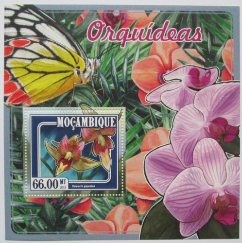 Poštovní známka Mosambik 2015 Orchideje Mi# 7691 Block