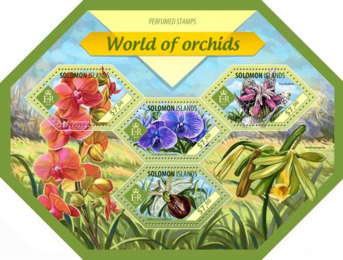 Poštovní známky Šalamounovy ostrovy 2014 Orchideje Mi# 2597-2600 Kat 9.50€