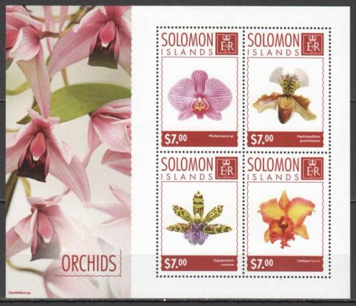 Poštovní známky Šalamounovy ostrovy 2014 Orchideje Mi# 2802-05 Kat 9.50€
