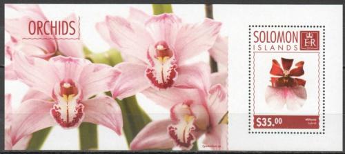 Poštovní známka Šalamounovy ostrovy 2014 Orchideje Mi# Block 342 Kat 12€