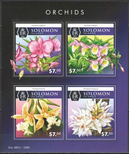 Poštovní známky Šalamounovy ostrovy 2015 Orchideje Mi# 3401-04 Kat 9.50€