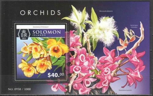 Poštovní známka Šalamounovy ostrovy 2015 Orchideje Mi# Block 460 Kat 14€
