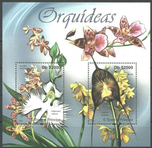 Poštovní známka Svatý Tomáš 2011 Orchideje Mi# Block 827 Kat 10€