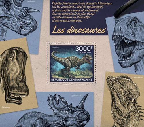 Poštovní známka SAR 2014 Dinosauøi Mi# Block 1151 Kat 14€ 
