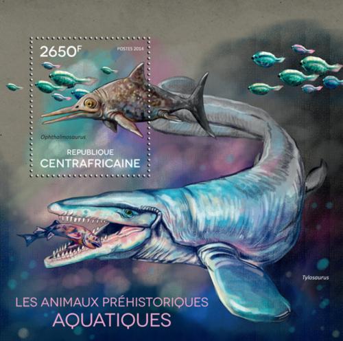 Poštovní známka SAR 2014 Vodní dinosauøi Mi# Block 1236 Kat 12€