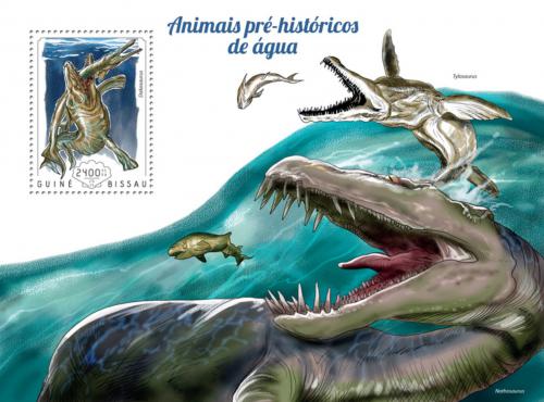 Poštovní známka Guinea-Bissau 2014 Vodní dinosauøi Mi# Block 1294 Kat 9€