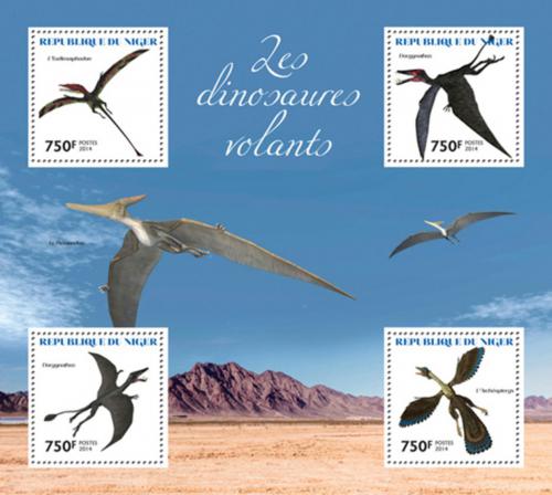 Poštovní známky Niger 2014 Létající dinosauøi Mi# 2927-30 Kat 12€