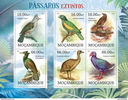 Poštovní známky Mosambik 2012 Vyhynulí ptáci Mi# 5732-37 Kat 14€