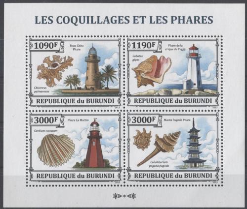 Poštovní známky Burundi 2013 Mušle a majáky Mi# 3318-21 Kat 10€