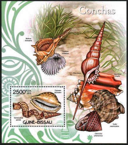 Poštovní známka Guinea-Bissau 2012 Mušle Mi# Block 1077 Kat 10€