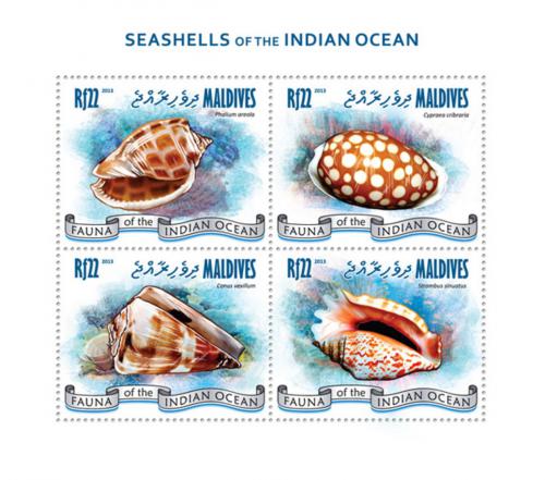 Poštovní známky Maledivy 2013 Mušle Mi# 4863-66 Kat 11€