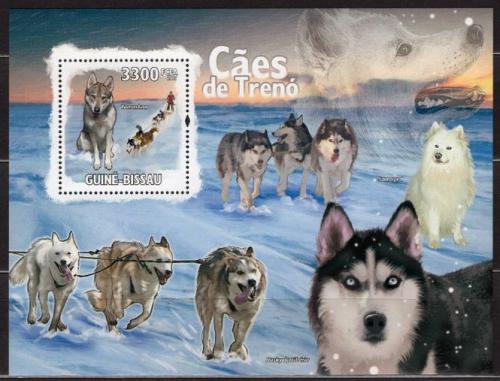 Poštovní známka Guinea-Bissau 2009 Tažní psi Mi# Block 727 Kat 13€