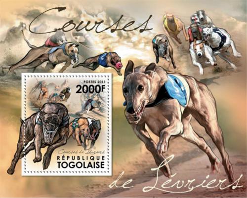 Poštovní známka Togo 2011 Závodní psi Mi# Block 676 Kat 8€