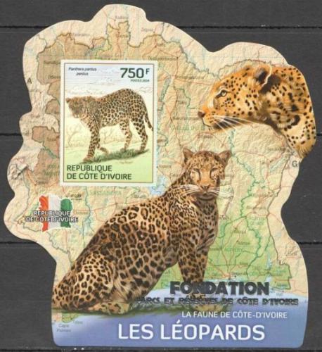 Poštovní známka Pobøeží Slonoviny 2014 Levharti Mi# 1597 Block