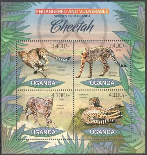 Poštovní známky Uganda 2012 Gepard štíhlý Mi# 2985-88 Kat 13€