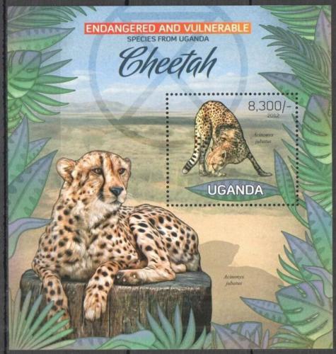 Poštovní známka Uganda 2012 Gepard štíhlý Mi# Block 410 Kat 8€