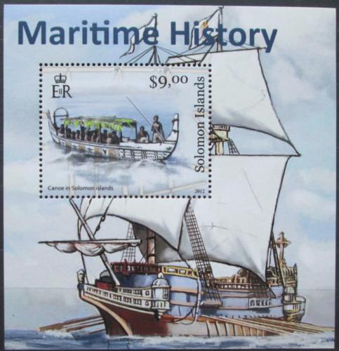 Poštovní známka Šalamounovy ostrovy 2012 Plachetnice a kánoe Mi# 1517 Block 