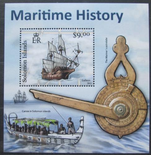 Poštovní známka Šalamounovy ostrovy 2012 Plachetnice a kánoe Mi# 1518 Block