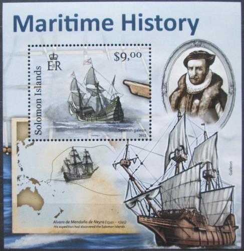 Poštovní známka Šalamounovy ostrovy 2012 Plachetnice a kánoe Mi# 1519 Block