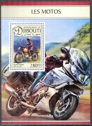 Poštovní známka Džibutsko 2016 Motocykly Mi# 1354 Block