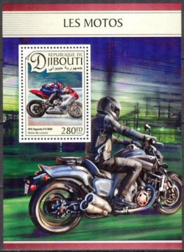 Poštovní známka Džibutsko 2016 Motocykly Mi# 1355 Block