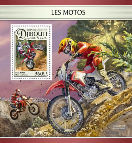 Poštovní známka Džibutsko 2016 Motocykly Mi# Block 447 Kat 12€
