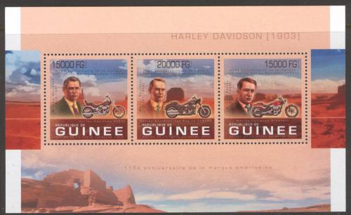 Poštovní známky Guinea 2013 Motocykly Harley Davidson Mi# 9890-92 Kat 20€