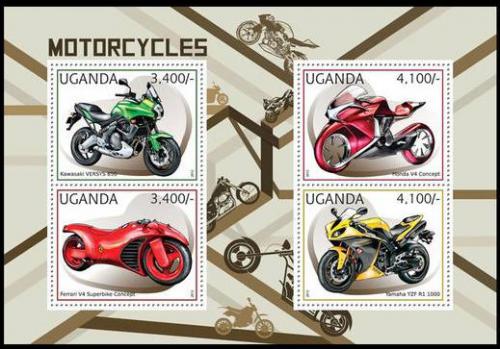 Poštovní známky Uganda 2012 Motocykly Mi# 2896-99 Kat 13€