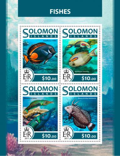 Poštovní známky Šalamounovy ostrovy 2017 Ryby Mi# 4431-34 Kat 12€