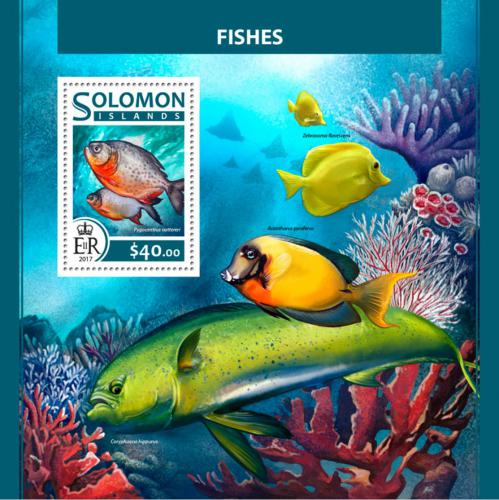 Poštovní známka Šalamounovy ostrovy 2017 Ryby Mi# Block 638 Kat 12€