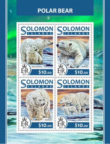 Poštovní známky Šalamounovy ostrovy 2017 Lední medvìdi Mi# 4466-69 Kat 12€ 