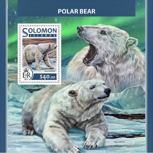 Poštovní známka Šalamounovy ostrovy 2017 Lední medvìdi Mi# Block 645 Kat 12€