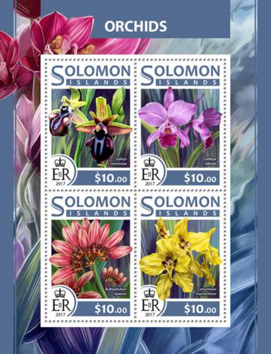 Poštovní známky Šalamounovy ostrovy 2017 Orchideje Mi# 4421-24 Kat 12€