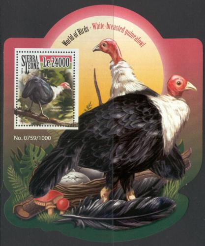 Poštovní známka Sierra Leone 2015 Perlièka èervenohlavá Mi# Block 841 Kat 11€