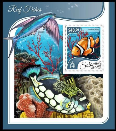 Poštovní známka Šalamounovy ostrovy 2017 Ryby Mi# Block 682 Kat 12€