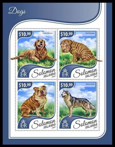 Poštovní známky Šalamounovy ostrovy 2017 Psi Mi# 4682-85 Kat 12€