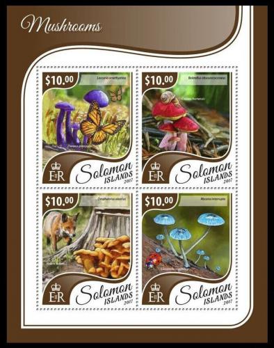 Poštovní známky Šalamounovy ostrovy 2017 Fauna a houby Mi# 4637-40 Kat 12€