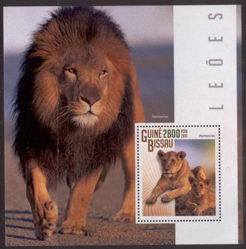 Poštovní známka Guinea-Bissau 2015 Lvi Mi# Block 1326 Kat 11€