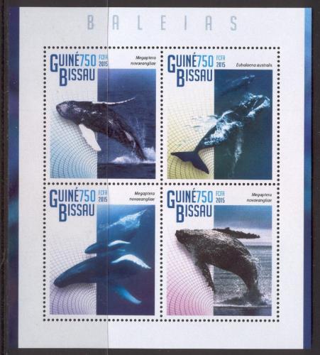 Poštovní známky Guinea-Bissau 2015 Velryby Mi# 7591-94 Kat 12€