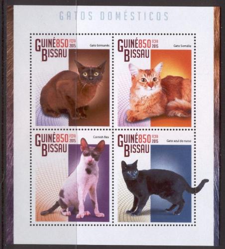 Poštovní známky Guinea-Bissau 2015 Koèky Mi# 7606-09 Kat 14€