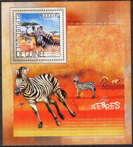 Poštovní známka Guinea 2014 Zebry Mi# Block 2366 Kat 16€