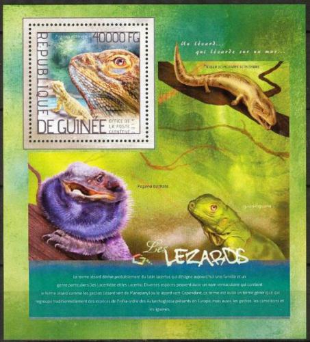 Poštovní známka Guinea 2014 Ještìrky Mi# Block 2359 Kat 16€