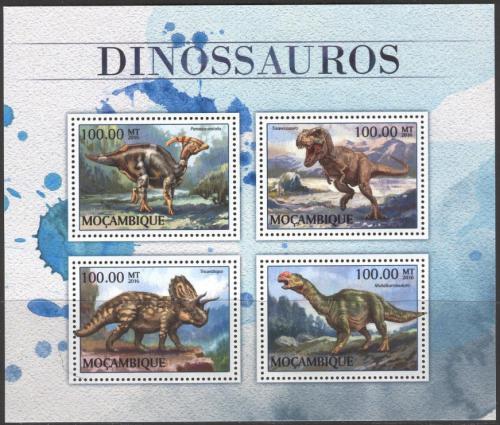 Poštovní známky Mosambik 2016 Dinosauøi Mi# 8909-12 Kat 22€
