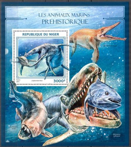 Poštovní známka Niger 2016 Moøští dinosauøi Mi# Block 591 Kat 12€