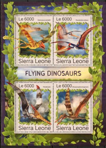 Poštovní známky Sierra Leone 2016 Létající dinosauøi Mi# 7948-51 Kat 11€