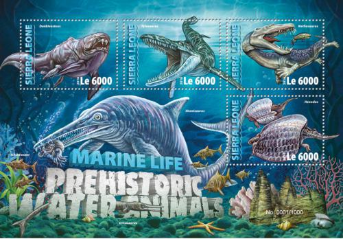 Poštovní známky Sierra Leone 2016 Moøští dinosauøi Mi# 7038-41 Kat 11€