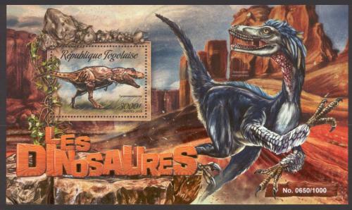 Poštovní známka Togo 2016 Dinosauøi Mi# Block 1287 Kat 12€