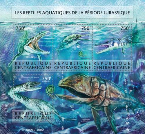 Poštovní známky SAR 2015 Vodní dinosauøi Mi# 5580-83 Kat 14€