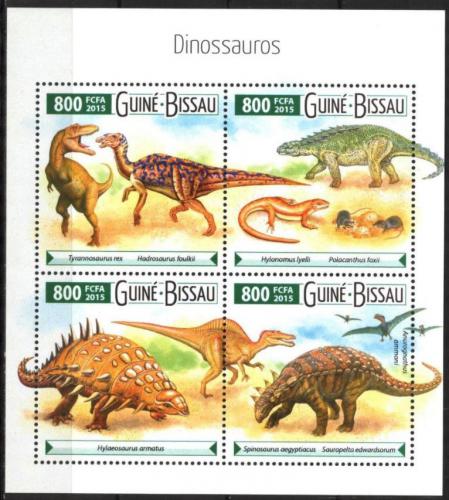 Poštovní známky Guinea-Bissau 2015 Dinosauøi Mi# 8035-38 Kat 12€